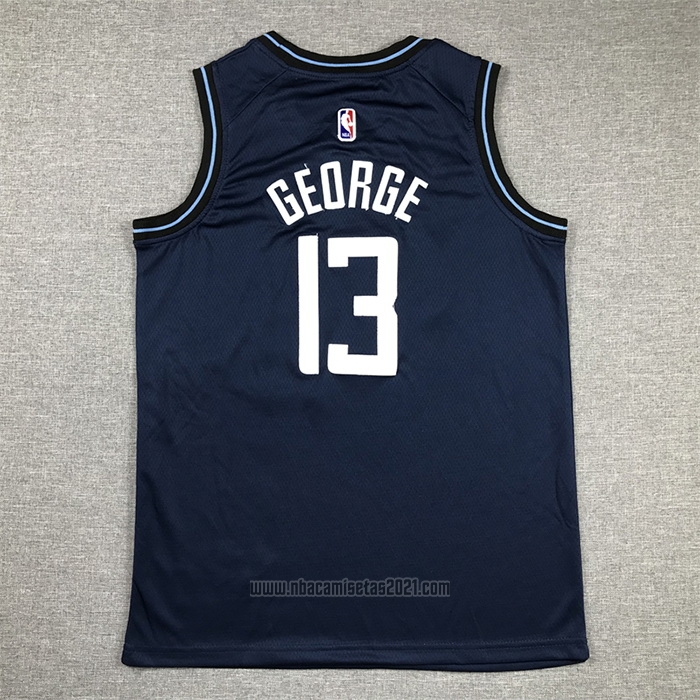 Camiseta Nino Los Angeles Clippers Paul George #13 Ciudad 2023-24 Azul